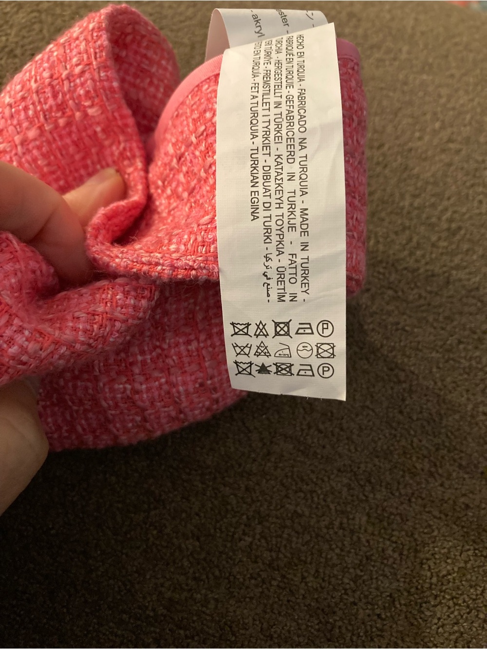 Zara Pink Textured woven Pants. Large. - Picture 8 of 8